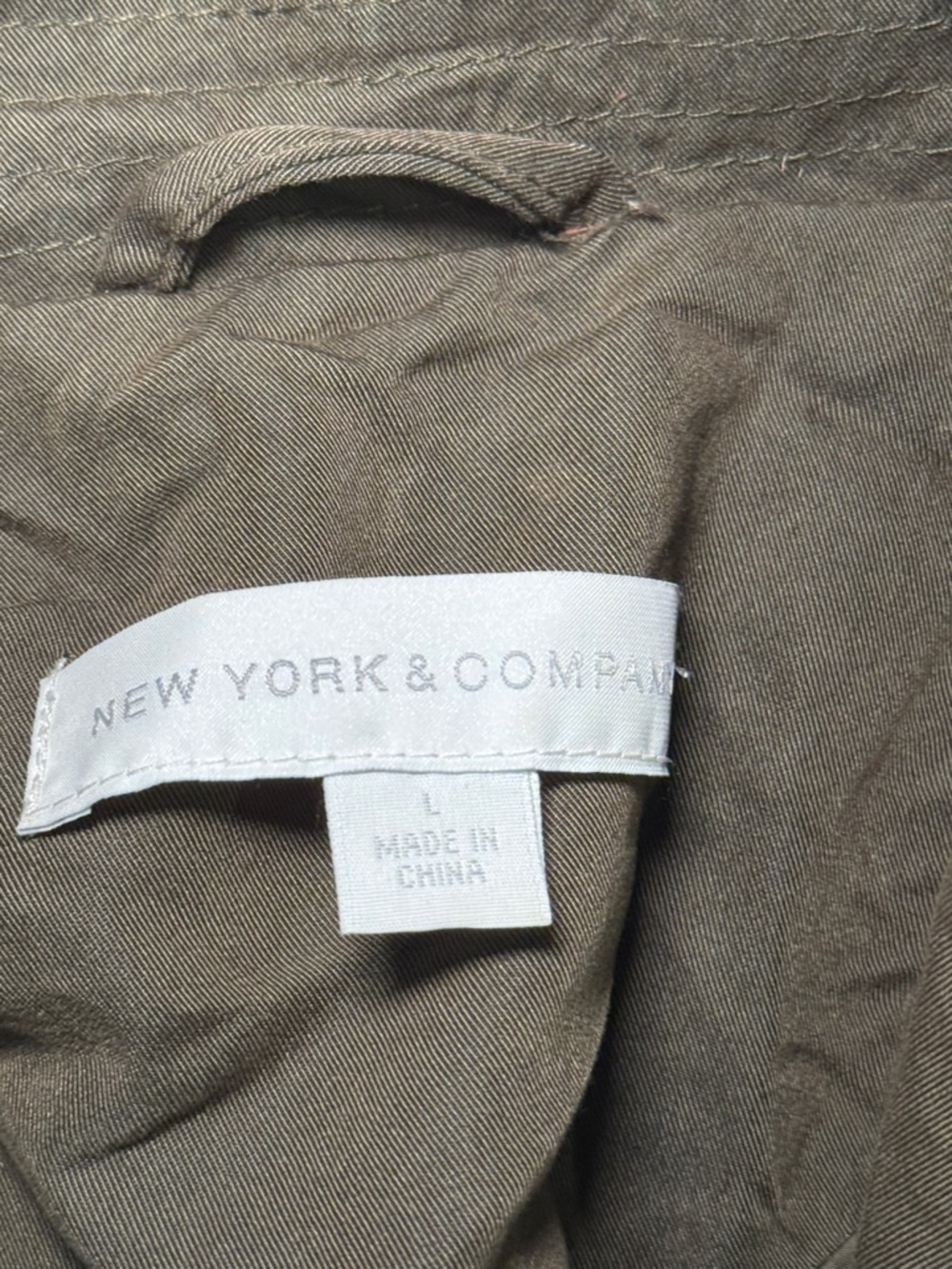 New York & Company Dark Olive Longline Trench - Picture 3 of 3
